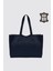 City Tote Hakiki Deri Omuz Çantası Lacivert SMR9182 3