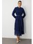 Kat Pileli Maksi Lacivert Elbise 3