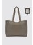 City Tote Hakiki Deri Omuz Çantası Vizon SMR9182 1