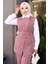 Kemerli Yelek Pantolon Takım Gül Kurusu 19250 2