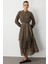 Kat Pileli Maksi Haki Elbise 3