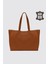 City Tote Hakiki Deri Omuz Çantası Taba SMR9182 3