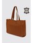 City Tote Hakiki Deri Omuz Çantası Taba SMR9182 4