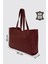 City Tote Hakiki Deri Omuz Çantası Bordo SMR9182 2