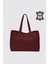 City Tote Hakiki Deri Omuz Çantası Bordo SMR9182 3