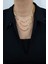Geometrik Ince Zincir Dört Sıralı Gold Kolye 1