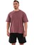 Kingsize Hard Work Antik Yıkamalı Oversize T-Shirt Bordo 2