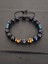 Trabzon Gümüş Kazaz-8 mm Mavi Kaplangözü-Rondela Kaplangözü Doğaltaş Bileklik Takı Aksesuar Erkek Bileklik 8