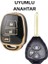 Toyota Rav4 Corolla Camry Yaris Prado Avensis Land Cruiser 3 Buton Nano Anahtar Kılıfı Siyah-Gold 2