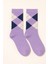 Çocuk Ekose Desenli Soket Çorap Lila 3