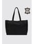 City Tote Hakiki Deri Omuz Çantası Siyah SMR9182 1