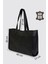 City Tote Hakiki Deri Omuz Çantası Siyah SMR9182 2