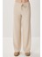 Geniş Paça Krinkıl Örme Pantolon LCI0057 Krem 3