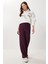 Geniş Paça Krinkıl Örme Pantolon LCI0057 Mürdüm 3
