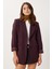 Vatkalı Düğmeli Blazer Dokuma Ceket LXA0012 Mürdüm 2
