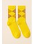 Ekose Desenli Pamuklu Kadın Soket Çorap Sarı 5