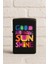 Uv Baskılı Desenli Metal Benzinli Siyah Çakmak Cep Çakmağı - Sunshine 1