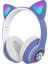 Kedi Kulaklı Bluetooth Kablosuz Renkli Işıklı Rgb Çocuk Oyuncu Kulaklık Hafıza Kartı Aux Girişli Kulak Üstü Kulaklık 4