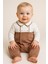 Erkek Bebek Kahverengi Desenli Tulum – Gömlek Yaka Şık Pamuklu 124984 4
