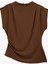Yuvarlak Yaka Asimetrik Drape Detaylı Kolsuz Bluz 1