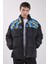 Siyah Desenli Şişme Puffer Mont 2