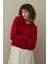 Geniş Yakalı Tiftik Hırka Kırmızı 4