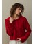 Geniş Yakalı Tiftik Hırka Kırmızı 5