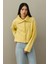 Geniş Yakalı Tiftik Hırka Sarı 3