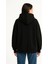 Kadın Samuray Ninja Çift Kapşonlu Zıp Fermuarlı Kanguru Çepli Hoodie Maske Detaylı Swetshirt - Siyah 3