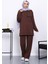 Kahverengi Tek Cepli Tunik Pantolonlu Modal Takım 1