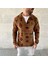 Erkek Yarım Fermuarlı Desenli Polar Sweat Kahverengi -Vlmr 3