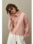 Geniş Yakalı Tiftik Hırka Pembe 4