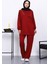 Bordo Tek Cepli Tunik Pantolonlu Modal Takım 1