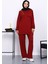 Bordo Tek Cepli Tunik Pantolonlu Modal Takım 2