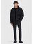 Siyah Regular Fit Kapüşonlu Casual Dokuma Mont 2