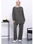 Haki Tek Cepli Tunik Pantolonlu Modal Takım 1