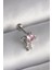 316L Çelik Gümüş Renk Pembe Zirkon Taşlı Sallantı Yıldız Detay Tragus Piercing 2