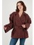 Oversize Fit Kruvaze Yaka Kuşaklı Düğmeli Trençkot Bayan Trençkot 6839609 2