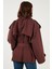 Oversize Fit Kruvaze Yaka Kuşaklı Düğmeli Trençkot Bayan Trençkot 6839609 5