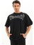 Unisex Oversize Taşlı T-Shirt - Siyah -Vlmr 2
