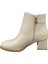 120861Z Küt Burun Fermuarlı Tokalı 6 cm Kalın Topuk Günlük Şık Kadın Bot 2