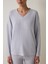 Açık Gri Melanj Cozy V Yaka Uzun Kollu Pijama Takımı 4