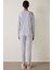Açık Gri Melanj Cozy V Yaka Uzun Kollu Pijama Takımı 5