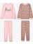 Kız Çocuk Pawfectly Leopar Desenli Pamuklu 2'li Uzun Kollu Pijama Takımı 1