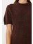 Yün Karışımlı Basic Triko Elbise LAN0084 Kahverengi 4