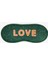 Koyu Yeşil With Love Slogan Baskılı Uyku Gözlüğü 1