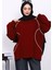Bordo Biyeli İki İplik Sweatshirt 1
