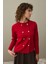 Çift Düğme Crop Hırka Kırmızı 2