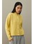 Saç Örgü Crop Hırka Sarı 3