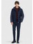 Lacivert Regular Fit Kapüşonlu Casual Dokuma Mont 2